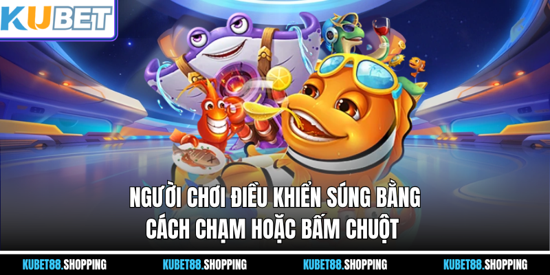 Người chơi điều khiển súng bằng cách chạm hoặc bấm chuột